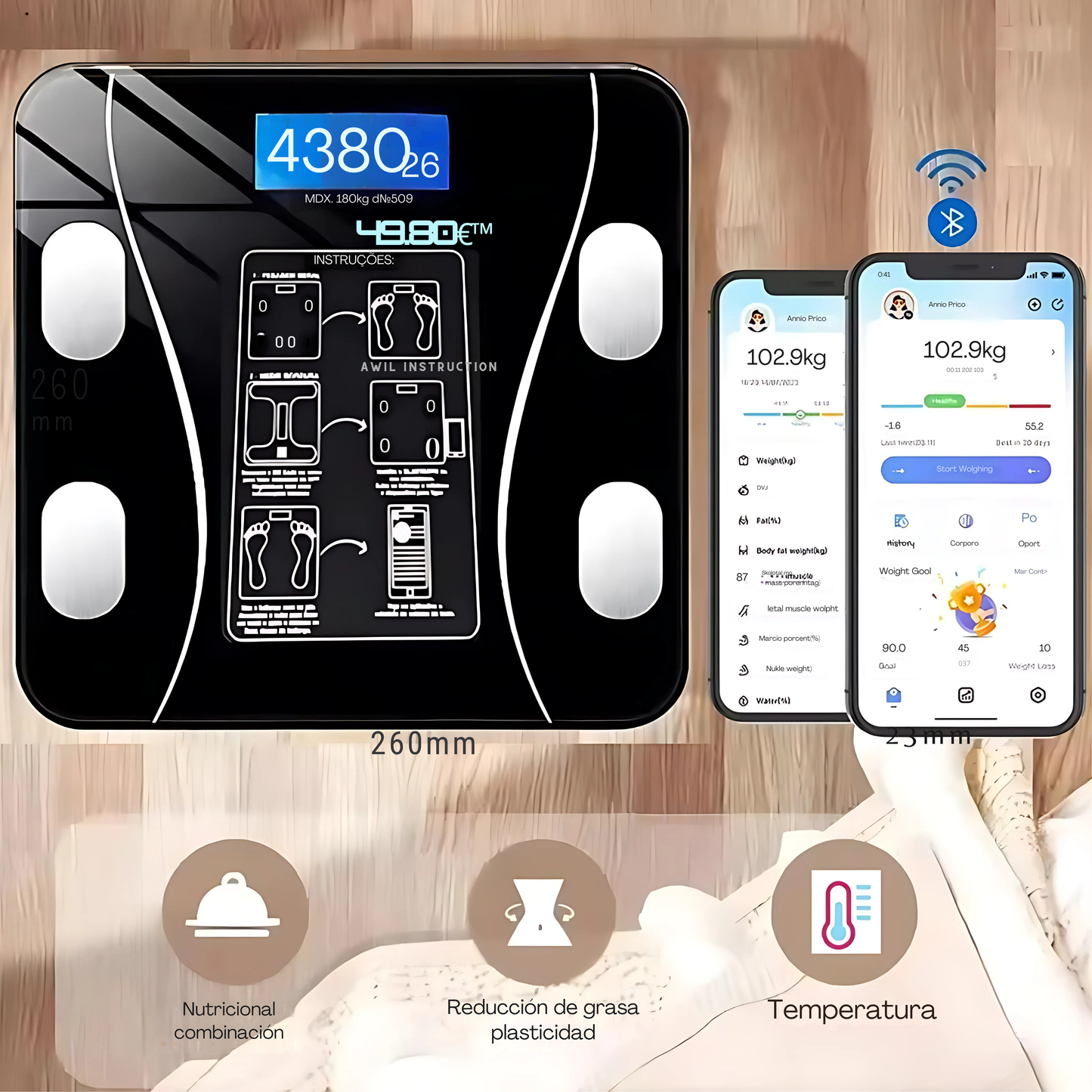BALANZA DIGITAL CON BLUETOOH